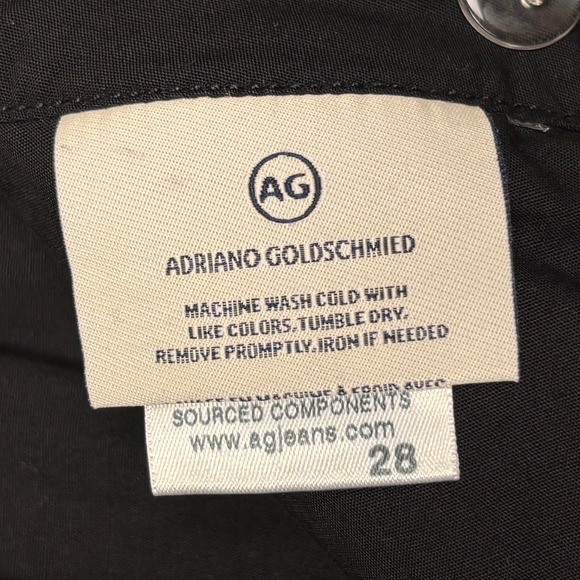 AG ADRIANO GOLDSCHMIED 100% Cotton Hadley Pleated Culotte Pants Black Size 28 - Picture 4 of 14